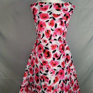 Kate Spade Size 8 Fit & Flare Floral Pink Dress